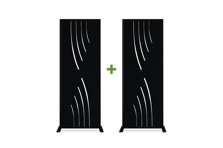Set mit 2 Dekorplatten VELETA Schwarz H.160cm Vollmuster