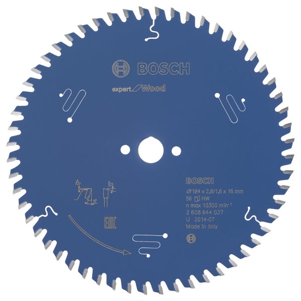 Bosch Kreissägeblatt Expert for Wood für Handkreissägen 184 x 16 x 2,6 mm 56 - 2608644037