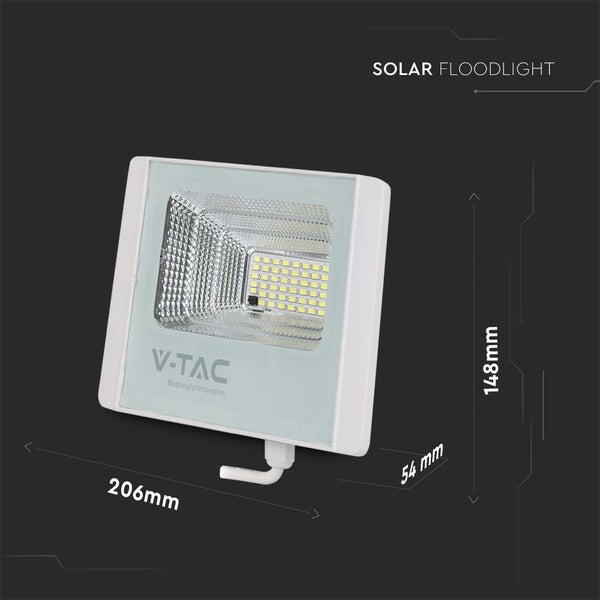 V-TAC VT-25W-W - Solar-Flutlicht - IP65 - 550 Lumen - 4000K