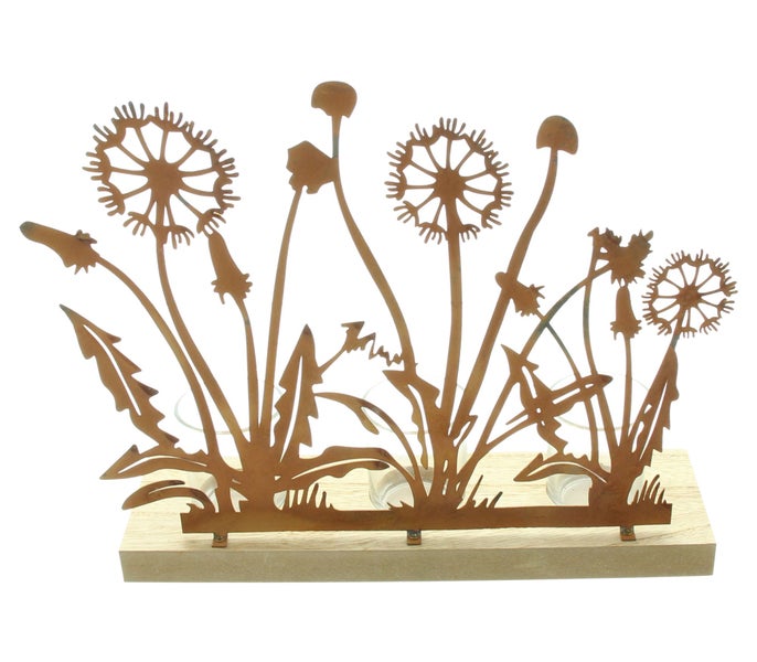 FRANK FLECHTWAREN | Windlicht Wiese, METALL, MDF, 33,6 x 7 x 25 cm