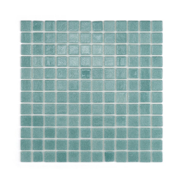 Quadratische Mosaikfliesenmatte in Netzverbund mit einer glänzenden Oberfläche für Wand und Boden im Innen und Außenbereich