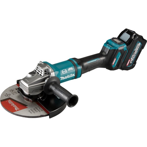 Makita GA038GT206 Akku-Winkelschleifer 40V max. / 2x 5,0 Ah Akku + Schnellladegerät im Transportkoffer + Side-Kick