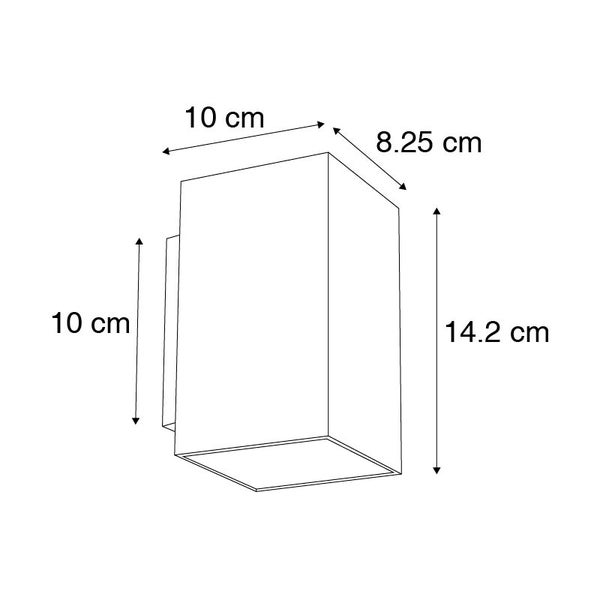 Set aus 2 modernen Wandlampen schwarz quadratisch - Sandy