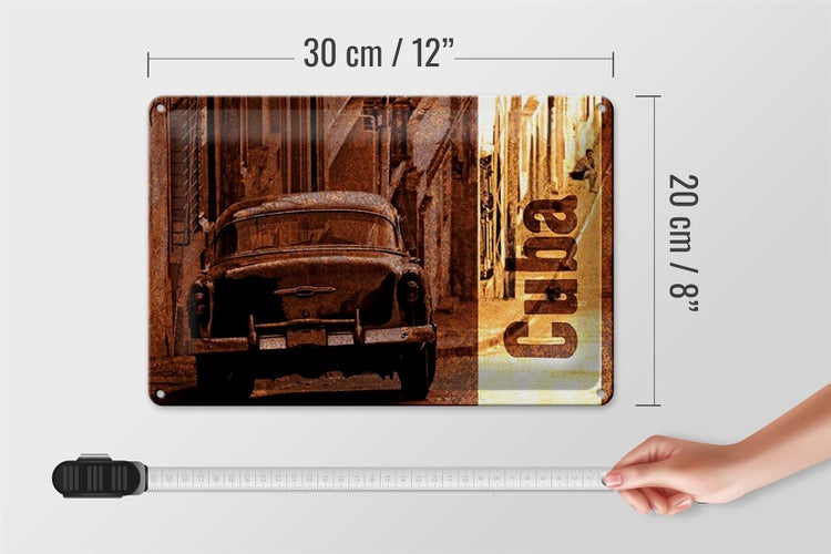 Blechschild Spruch 30x20cm Cuba Auto Oldtimer Retro