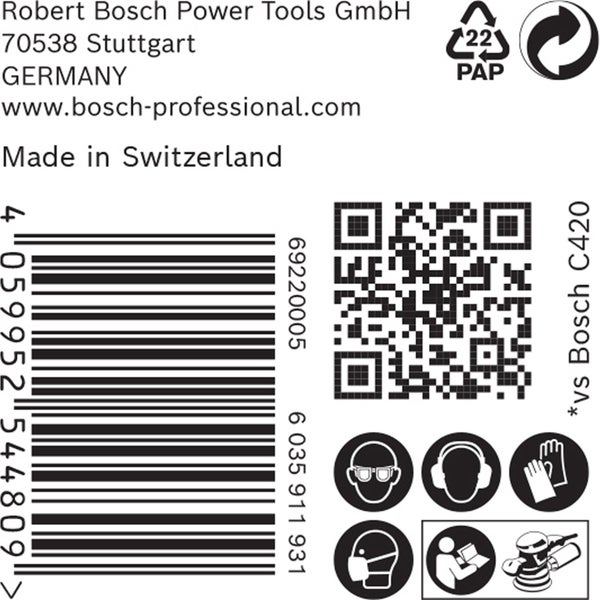 Bosch 50x Expert C470 Schleifpapier Mehrloch für Exzenterschleifer 150 mm G 220 - 2608901142