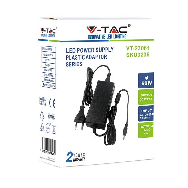 V-TAC Logo LED Netzteil Kunststoff Adapter Serie