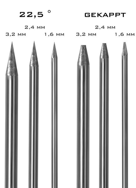 Bohrer Set mit 22,5 Grad Spitze und Abflachung