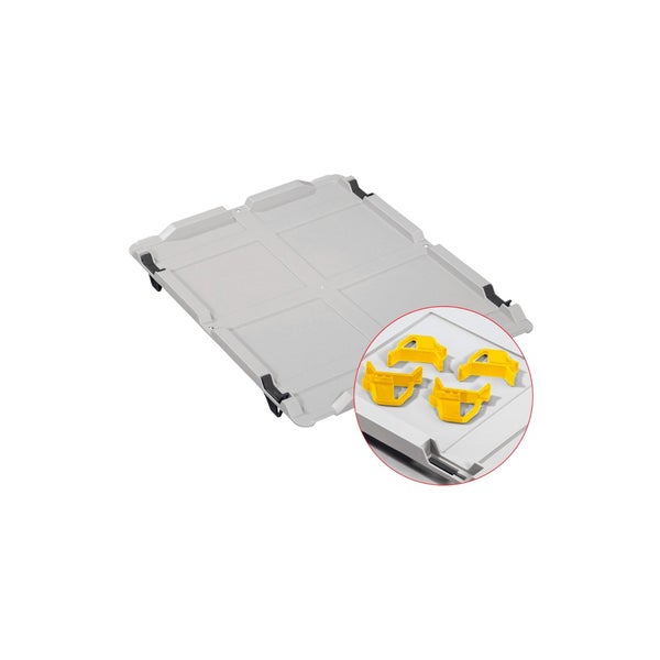 PROREGAL SuperSparSet 5x Eurobox NextGen Grip mit Auflagedeckel mit 4 Gelben Schiebeschnappverschlüssen HxBxT 17 x 40 x 60 cm 34 Liter
