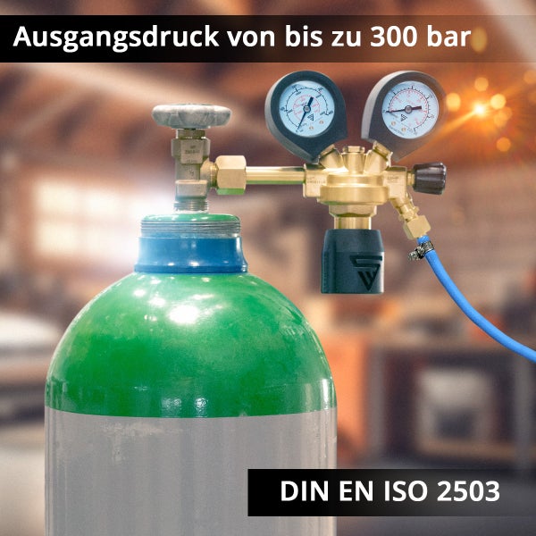 STAHLWERK Druckminderer ST-300 Pro bis 300 bar für Standard-Gasflaschen DIN EN