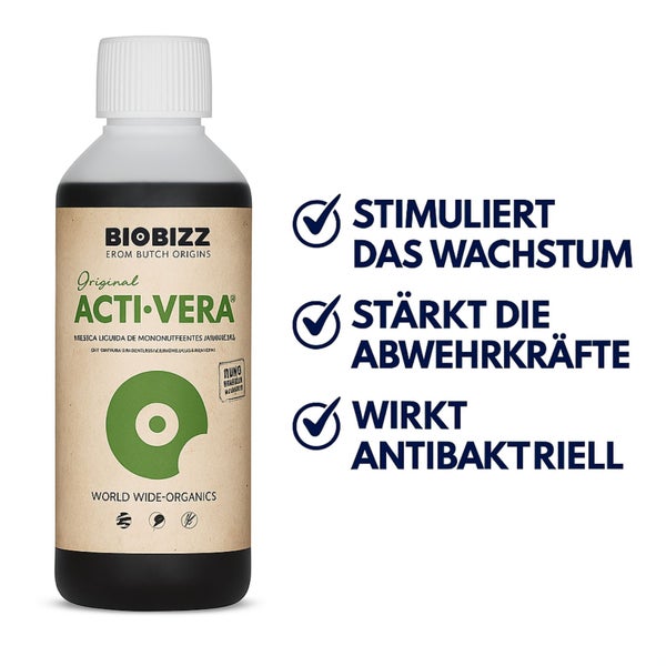 BioBizz Acti Vera 500 ml – Organischer Wachstumsbooster mit Pipette für alle Pflanzen