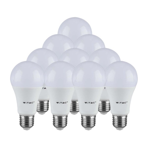 E27 LED-Sockellampe - 8.5W - Warm - Weiß - 3000K - SMD - Thermoplast - 60x108mm - IP20 - Bündel - von - 10