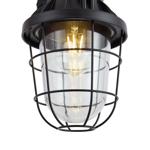 Schiffsleuchte mit Schutzkorb und Leuchtmittel