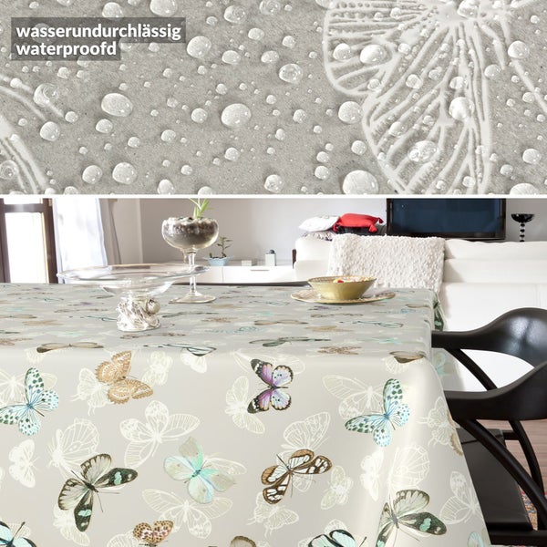 Tischdecke mit Schmetterlingsmuster und wasserabweisender Oberfläche