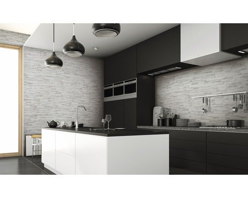 Feinsteinzeug Verblender Oakland Marbre weiss 15x61 cm