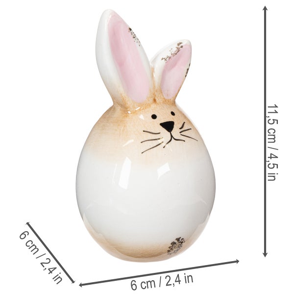 Dekorativer Hase aus Keramik mit einer Höhe von 11,5 cm als Osterdekoration
