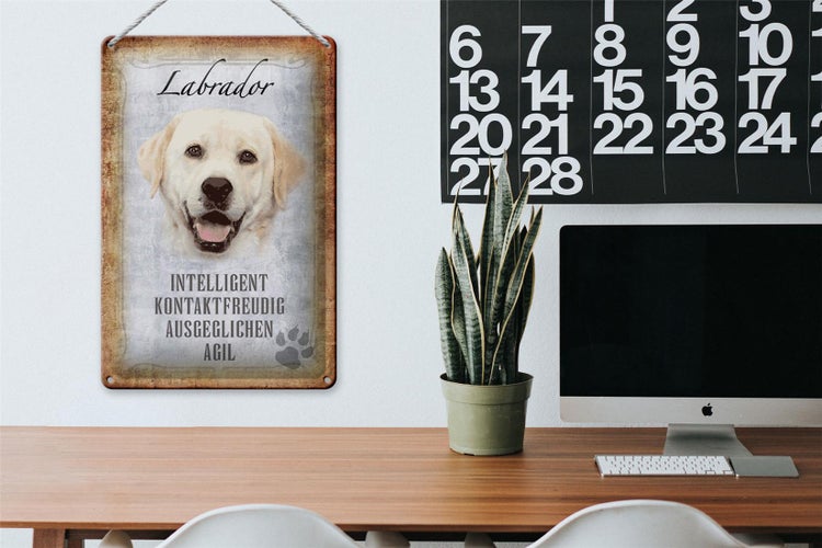 Blechschild Spruch 20x30cm Labrador Hund Schild