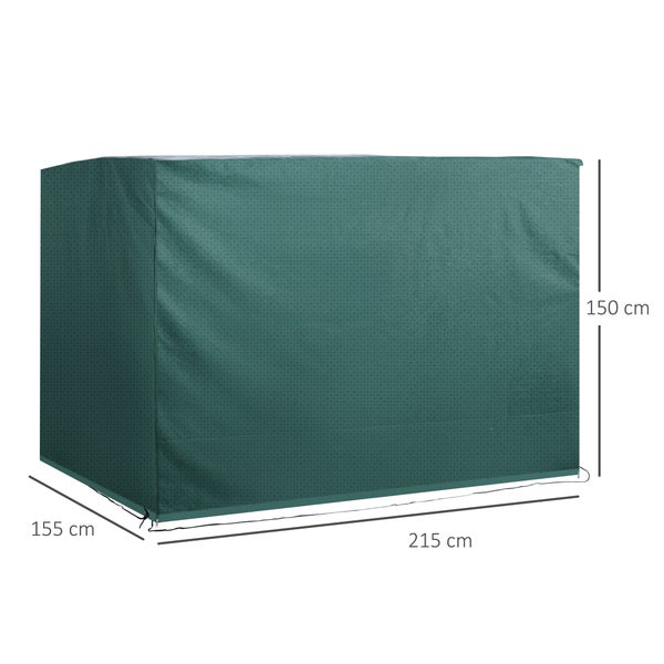 Outsunny Schutzhülle, Abdeckhaube, UV-Schutz, extra Befestigung, Rechteckig,  215 x 155 x 150 cm, PE, Grün