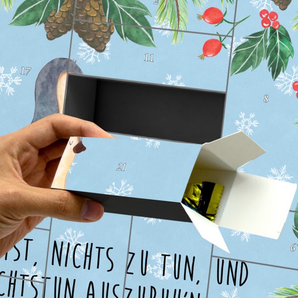 Mr. & Mrs. Panda Befüllbarer Adventskalender Pinguin Buch - Blau Pastell