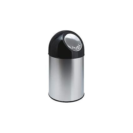 PROREGAL Klassischer Abfallbehälter Mit Pushdeckel 30 Liter HxBxT 56 x 31 x 31 cm Metall Edelstahl