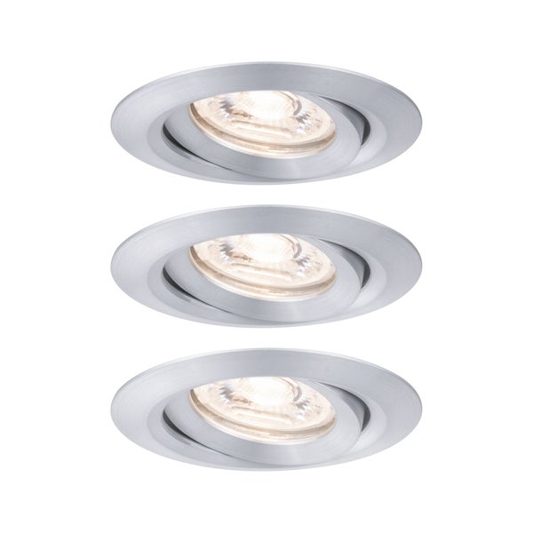 LED Einbauleuchte Easy Dim Nova Mini Plus Coin Basisset schwenkbar rund 66mm 15° Coin 3x4,2W 3x300lm 230V dimmbar 2700K Alu