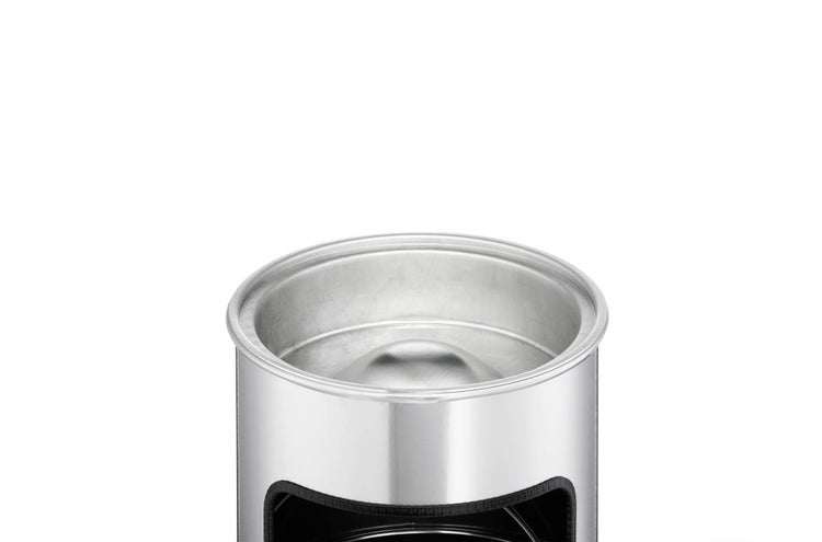 Durable 333223 Papierkorb Metall mit Ascher Safe, selbstlöschender Standaschenbecher mit 17l Mülleimer und 2l Ascher, silber