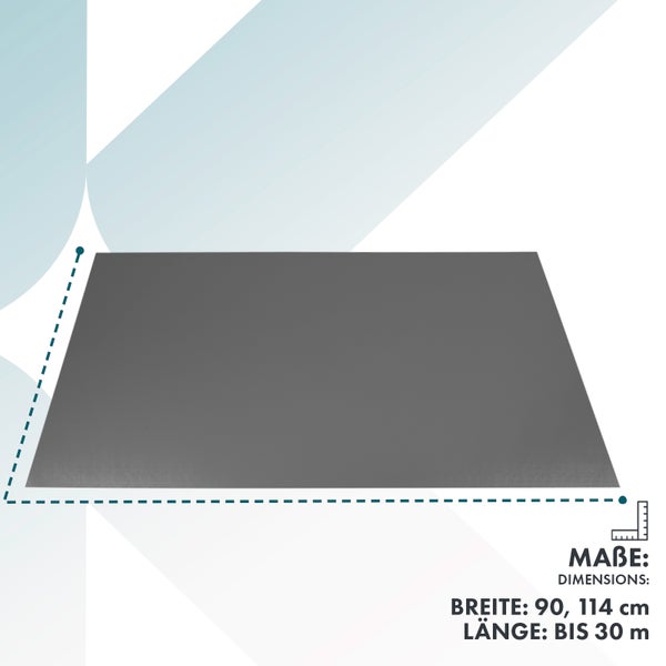 Maße der Matte: Breite 90 oder 114 Zentimeter, Länge bis zu 30 Meter.
