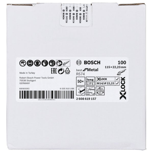 Bosch PRO R574 X-Lock Fiberscheibe 115 mm G100 - 2608619157