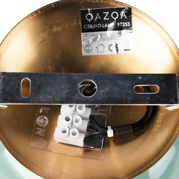 Detailansicht der Deckenleuchte mit Montagevorrichtung und elektrischen Anschlüssen