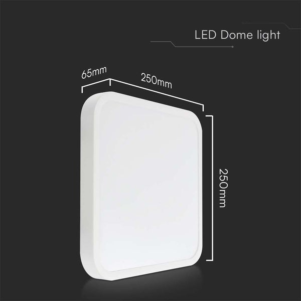 LED Deckenleuchte mit den Maßen 250 x 250 x 65 Millimeter