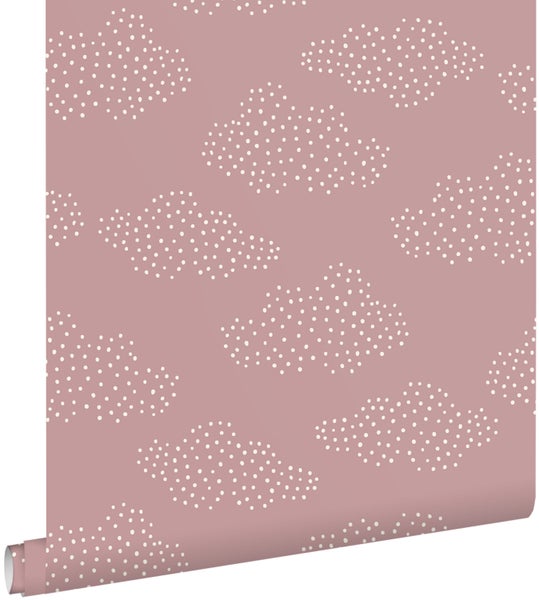 ESTAhome Tapete kleine Wolken Rosa - 50 x 900 cm - 131226