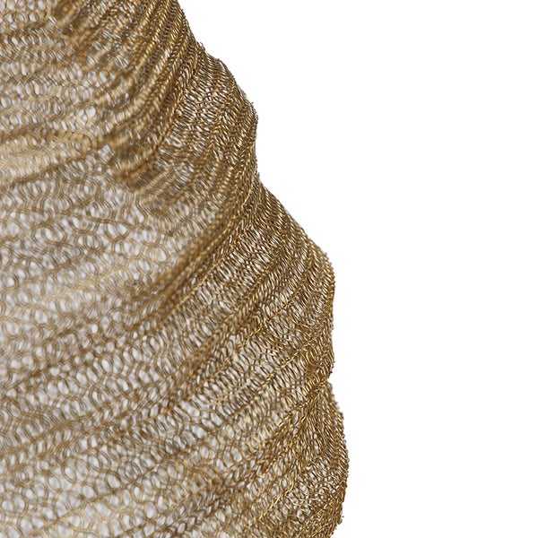 Goldfarbenes Metallgewebe, Nahaufnahme.