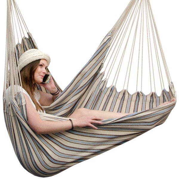 XXL Hängesessel Relaxsessel 185x130cm bis 150kg Mediterran gestreift