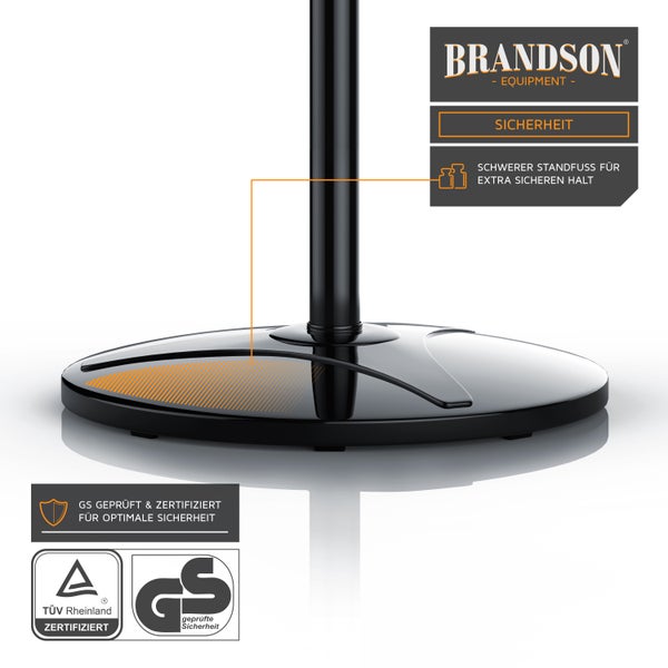 Brandson Standventilator 42 cm, Standlüfter, Ventilator höhenverstellbarer Standfuß, Neigungswinkel verstellbar, 50W, 3 Geschwindigkeitsstufen