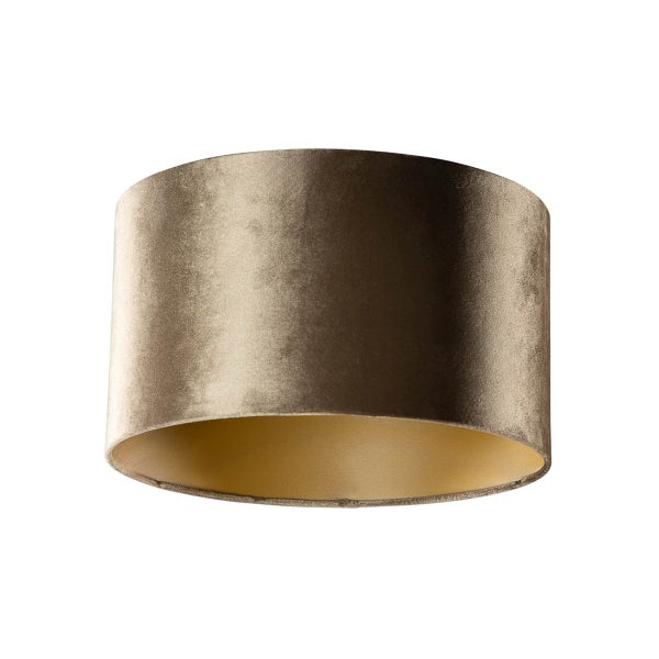Samtlampenschirm Bronze mit goldener Innenseite 35/35/20