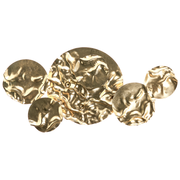 Dekorative Wandkunst aus Metall mit kreisförmigen Formen