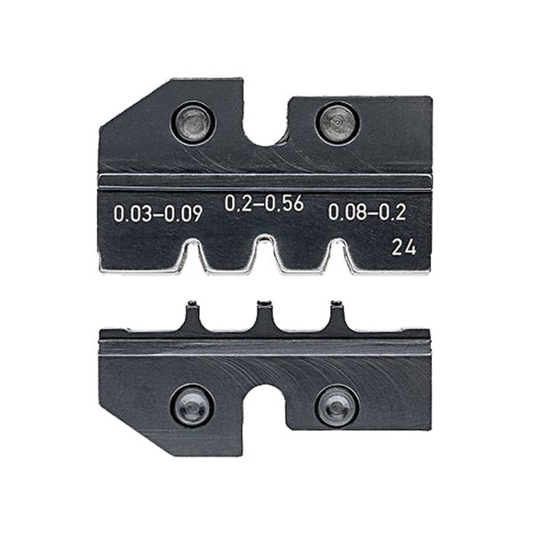 Crimpeinsatz für Kabelschuhe mit Größenangaben