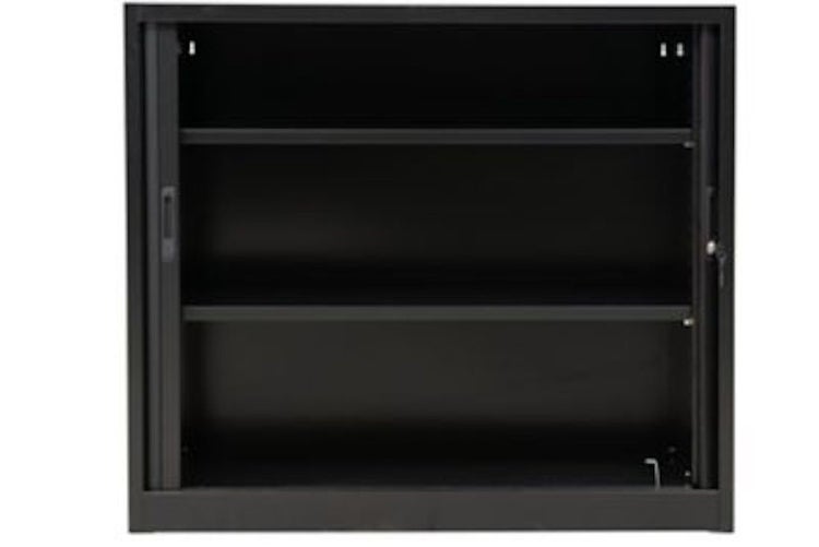 PROREGAL Rollladenschrank Weasel 2 Ordernhöhen HxBxT 105 x 120 x 46 cm Schwarz