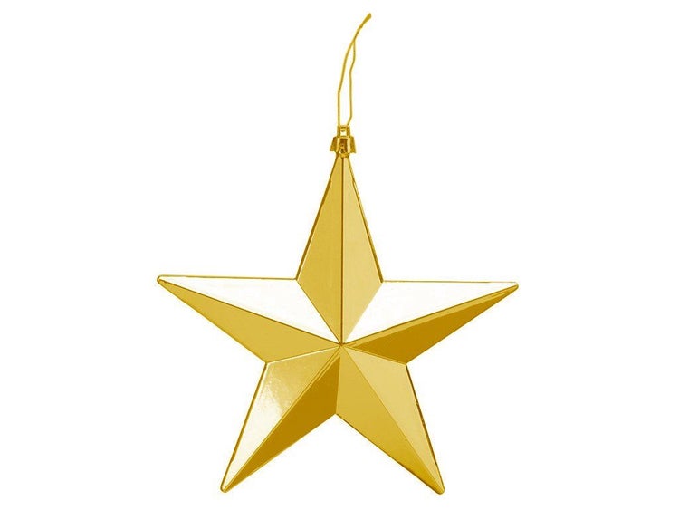 Weihnachtsanhänger in Sternform aus Kunststoff zum Aufhängen.