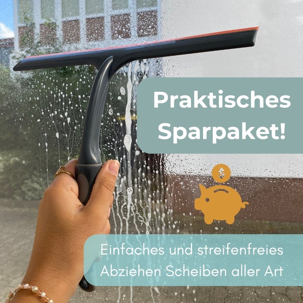 Fensterabzieher im Einsatz zur streifenfreien Reinigung von Scheiben