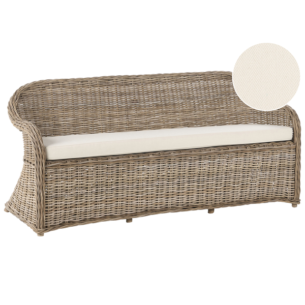 Gartensofa 3-Sitzer SUSUA Rattan Naturfarben