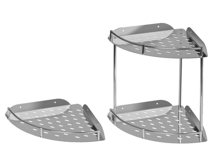 Zweiteiliges Eckregal aus Metall zur Wandmontage für Badezimmer und Dusche