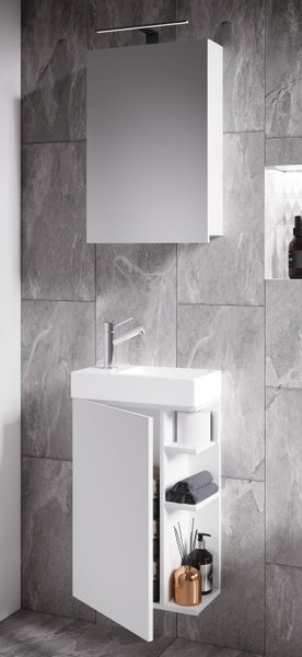 2-tlg Gäste WC Bad Waschtisch Lumia Spiegelschrank