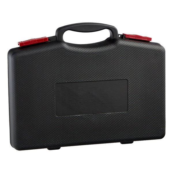 Schwarzer Werkzeugkoffer aus Kunststoff mit Tragegriff