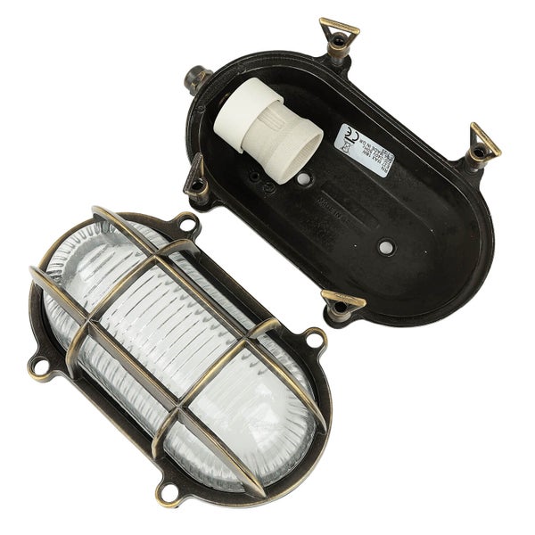 Geöffnete ovale Wandleuchte mit Käfig