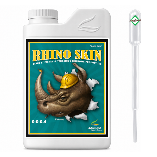 Advanced Nutrients Rhino Skin Pflanzenstärkungsmittel mit Pipette in einer Kunststoffflasche.