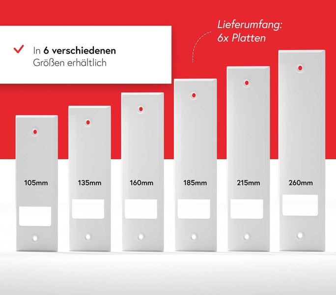 Sechs Register in verschiedenen Größen erhältlich