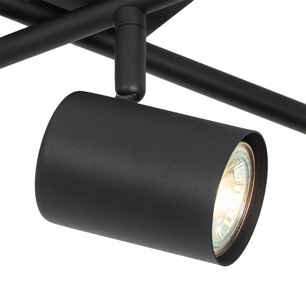 Schwarzer Deckenstrahler mit Leuchtmittel