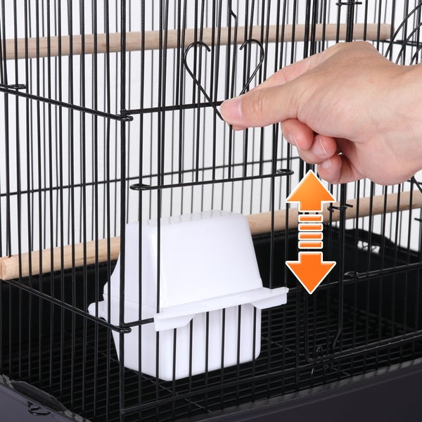 Yaheetech Vogelkäfig mit Vogeltreppe , Schwarz
