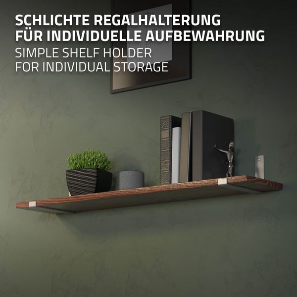 ML-Design 6 Stück Regalhalterung 25x4x14 cm, Grau, aus Metall, 10 Zoll Regalhalterungen, Industrielle Regalwinkel, Regalträger für Wandmontage, 90Grad Wandhalterung, L-Form Wandregal, inkl. Schrauben