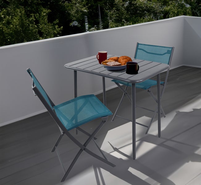 3 tlg. Bistroset Balkonset Gartenset Metall Sumila